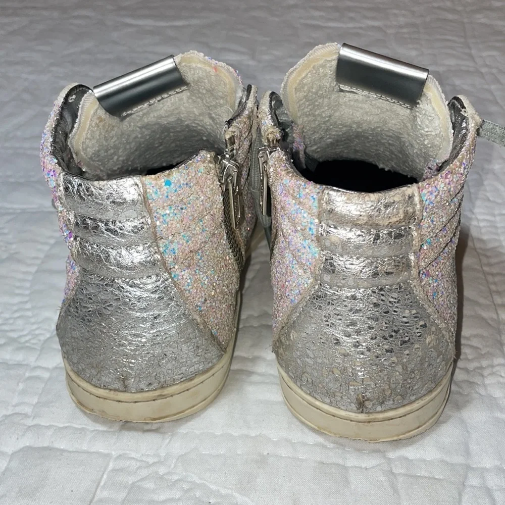 P448 Glitter Skate High Tops Side Zip Sz 37 MSRP $298 - Picture 3 of 13